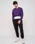 Cropped Sweatshirt · Orbit · Purple - STEWARDS - 1022-ACA-406-XS