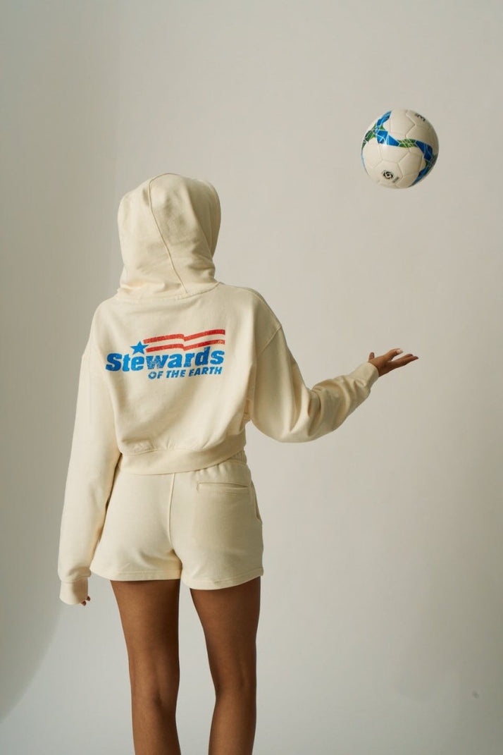 Americana Cropped Hoodie - STEWARDS - 1009-WWT-610-XS