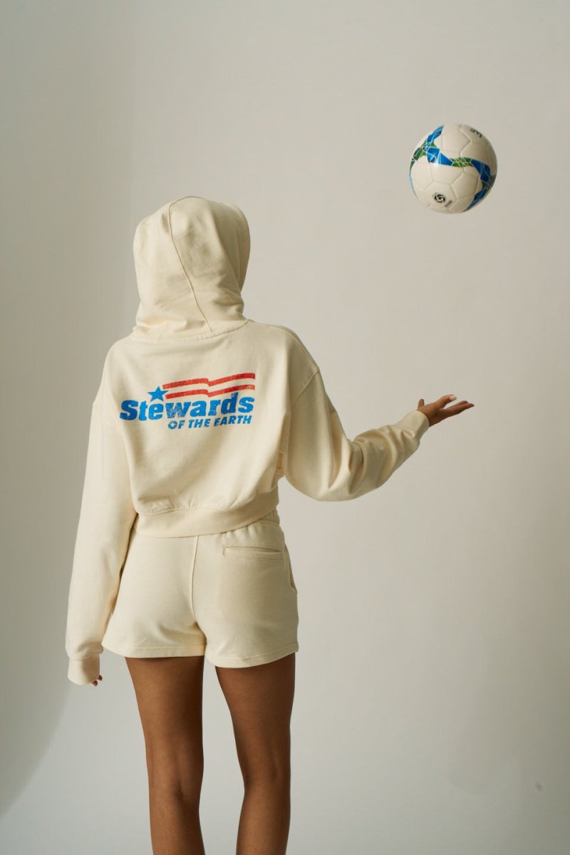 Americana Cropped Hoodie - STEWARDS - 1009-WWT-610-XS