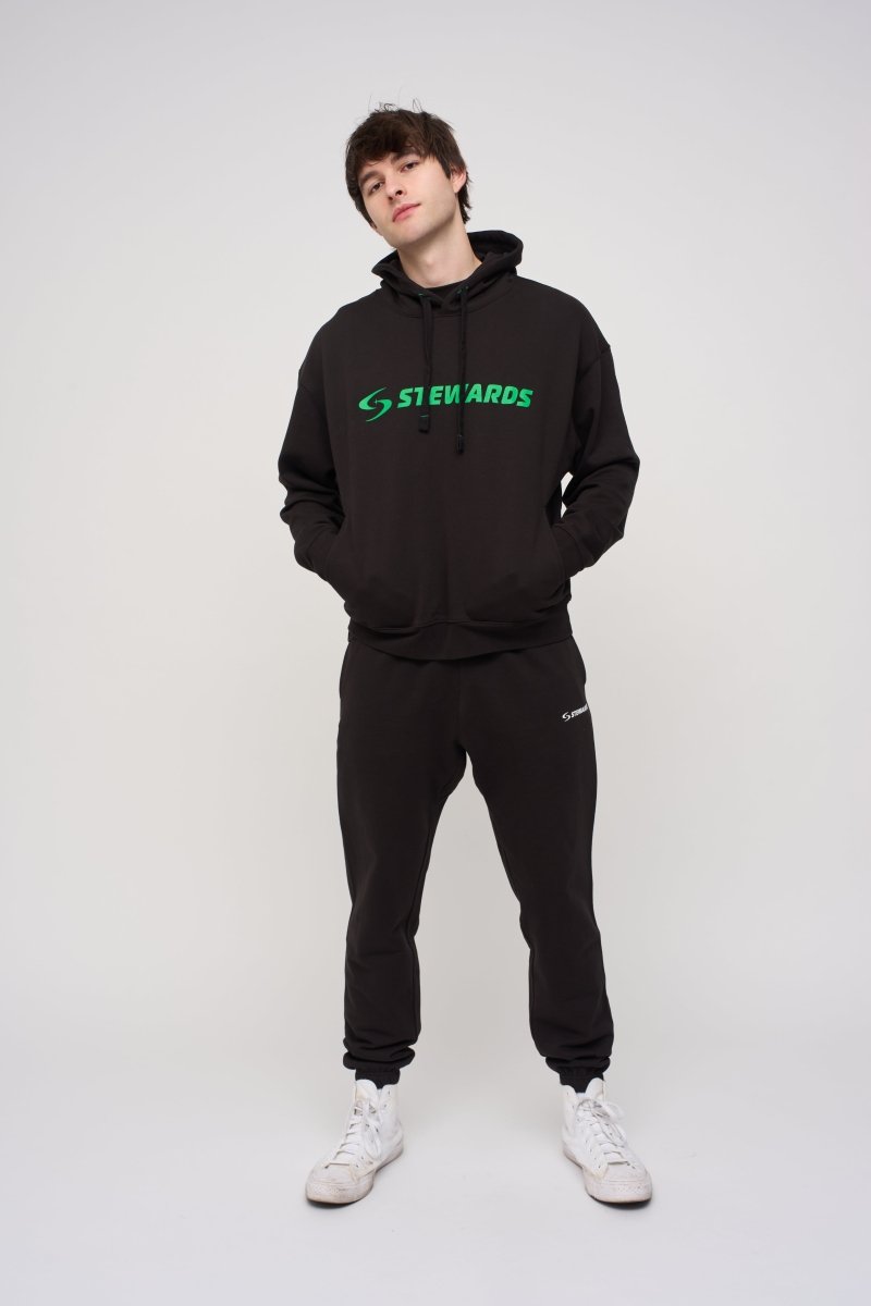 Oversized Hoodie · Orbit · Black - STEWARDS - 1001-MET-306-XS