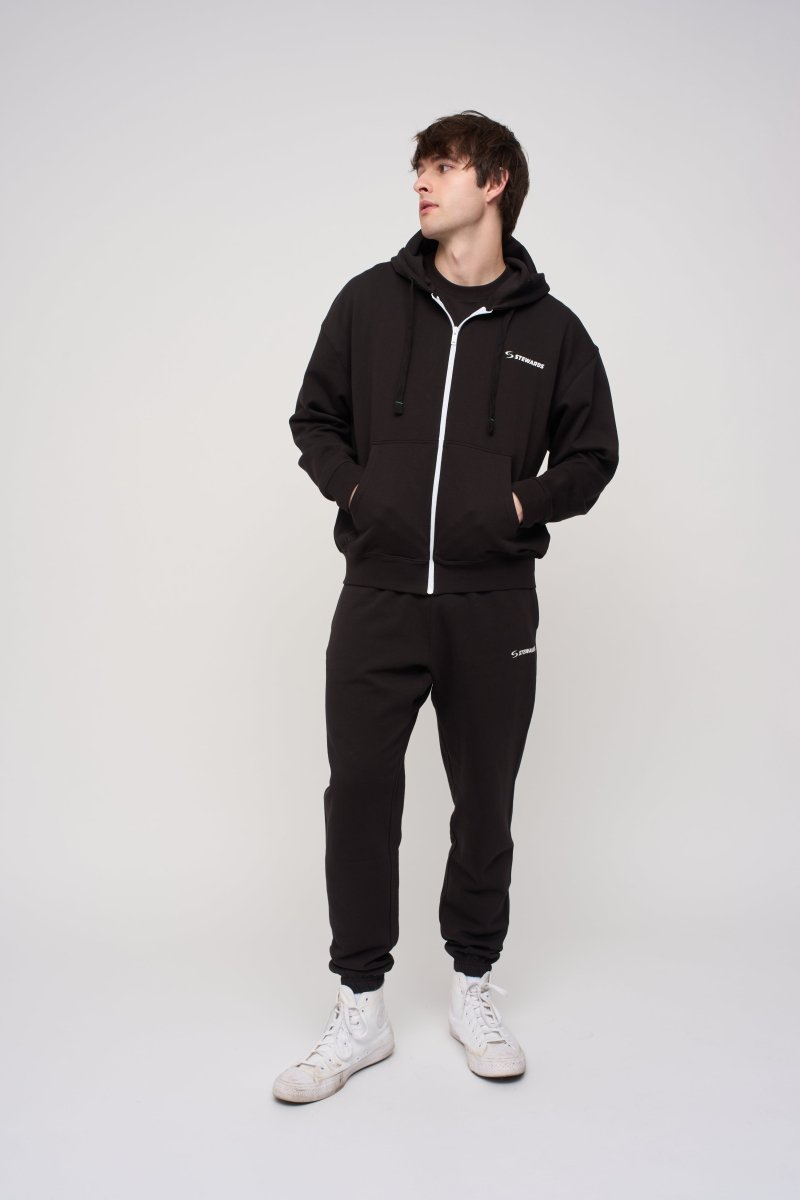 Oversized Zip Hoodie · Orbit · Black - STEWARDS - 1003-MET-104-XS