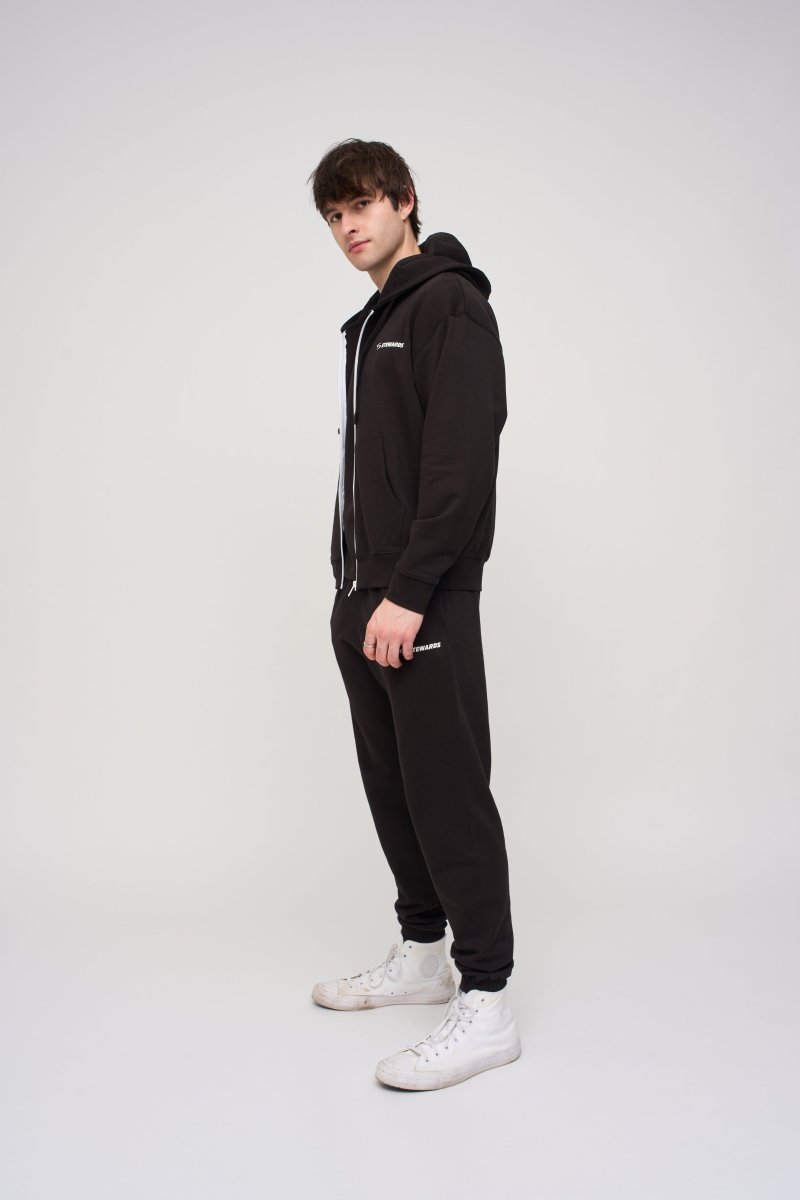 Oversized Zip Hoodie · Orbit · Black - STEWARDS - 1003-MET-104-XS