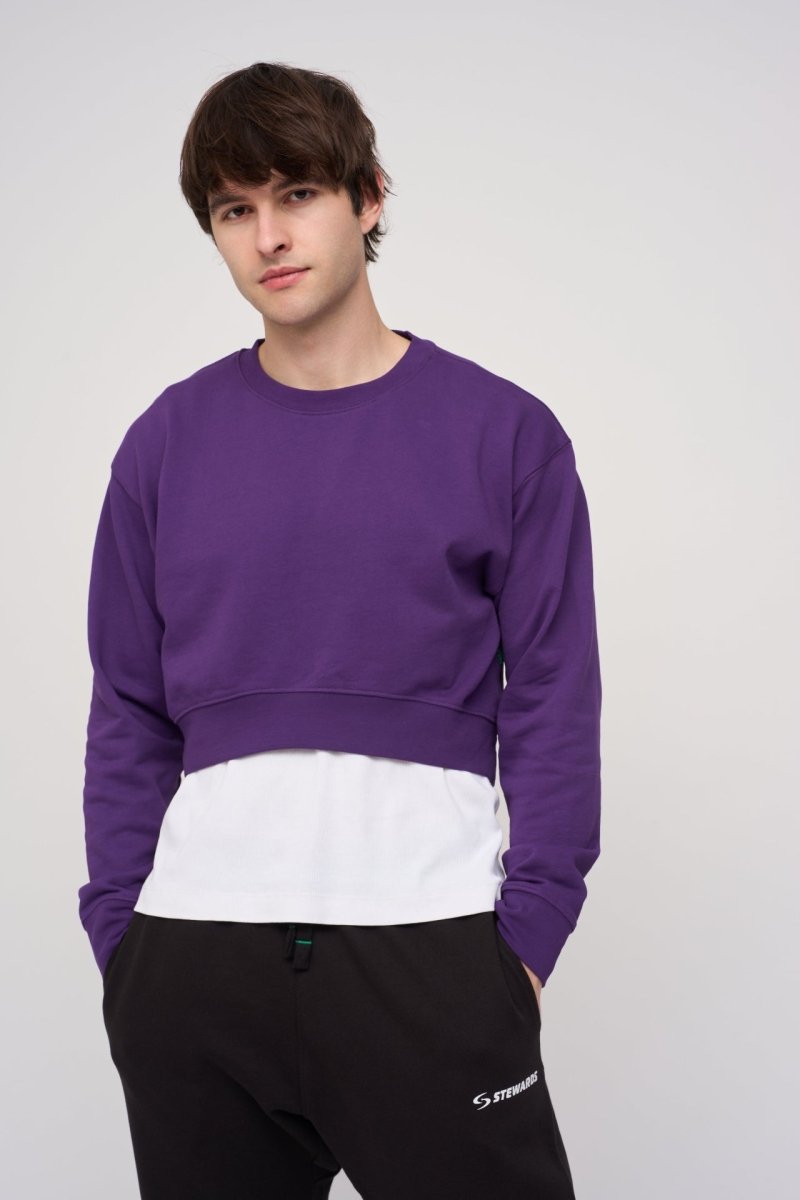 Cropped Sweatshirt · Orbit · Purple - STEWARDS - 1022-ACA-406-XS