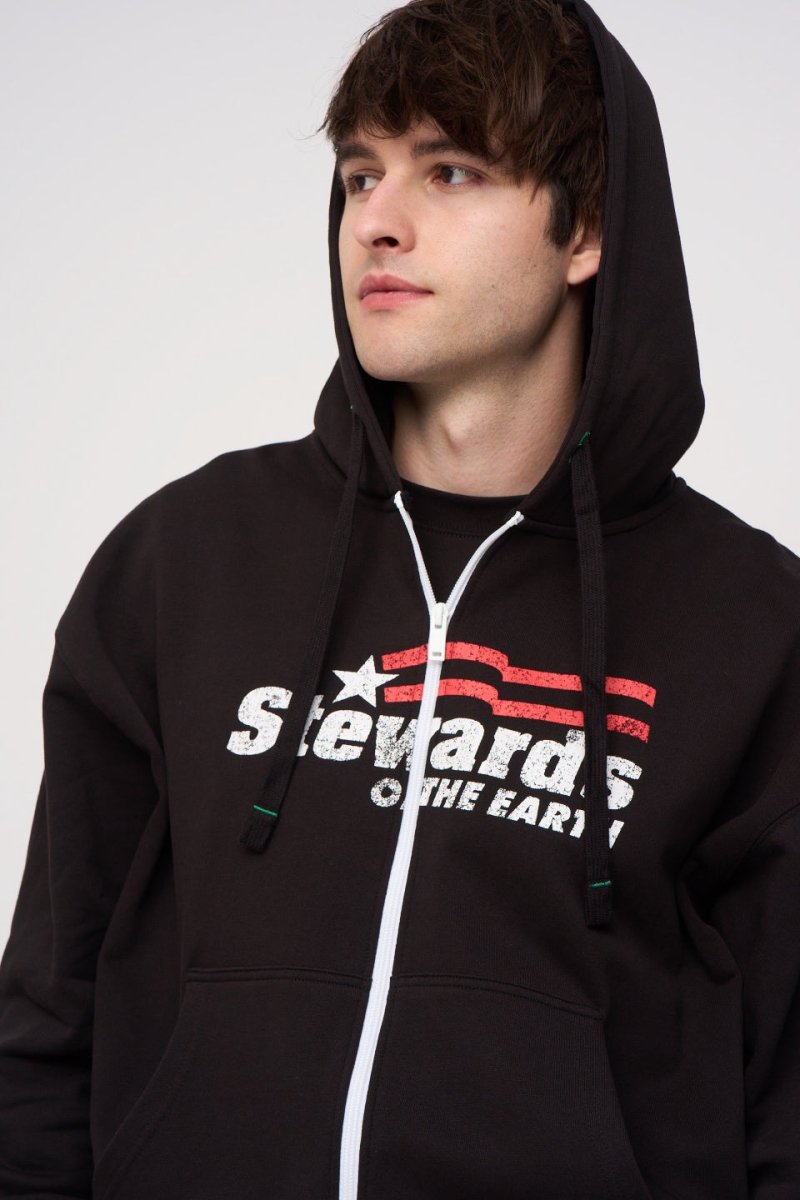 AMERICANA OVERSIZED ZIP HOODIE - STEWARDS - 1003-MET-610-XS