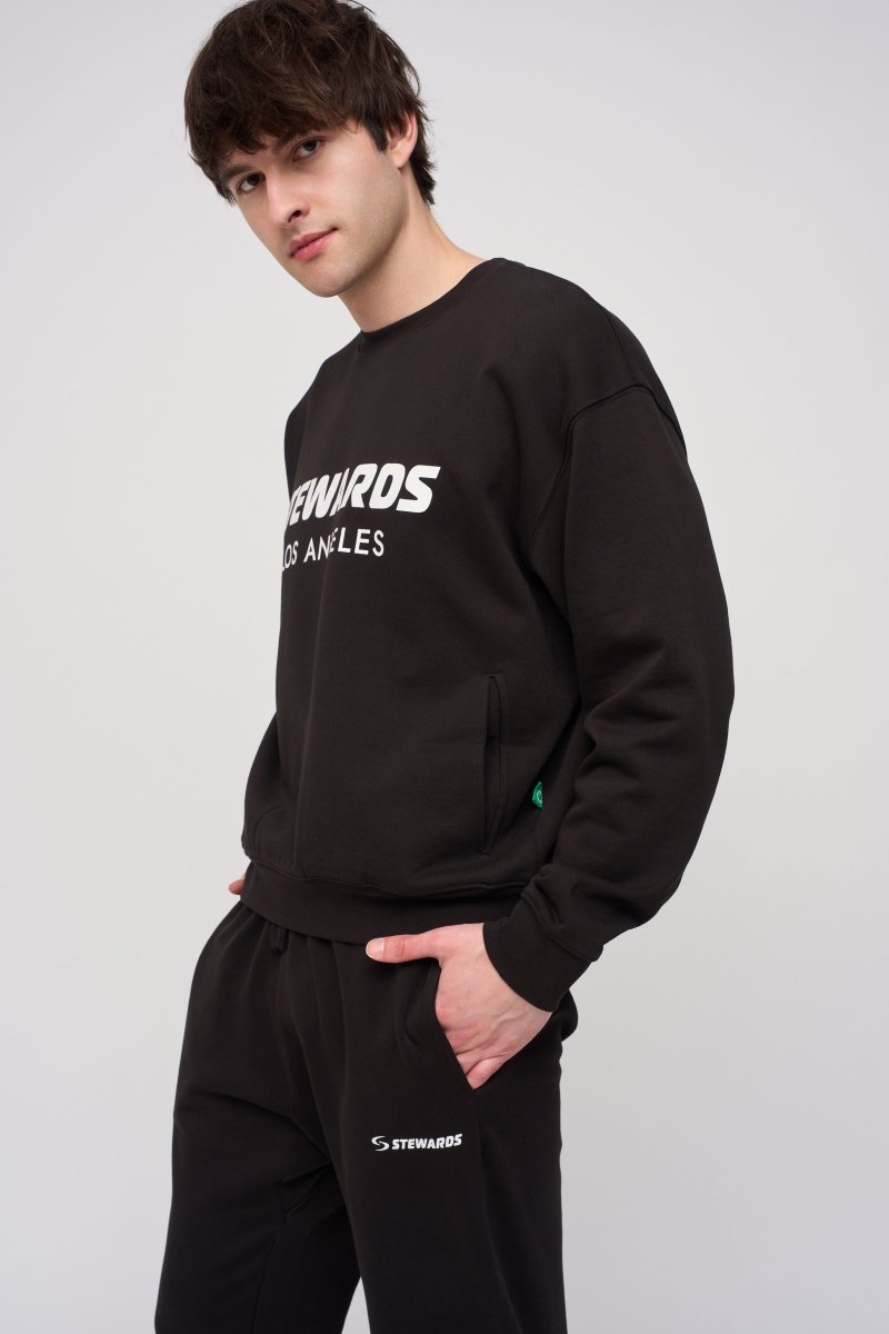 Oversized Sweatshirt · Stewards LA · Black - STEWARDS - 1004-MET-112-XS