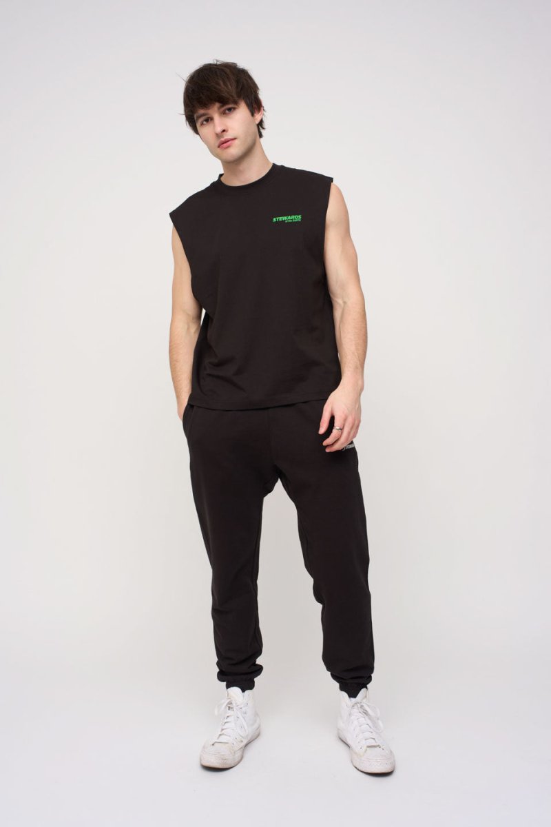 Sleeveless Tee · Sport · Black - STEWARDS - 1008-MET-301-LG
