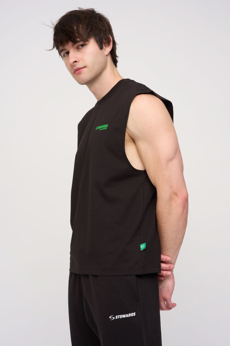 Sleeveless Tee · Sport · Black - STEWARDS - 1008-MET-301-LG