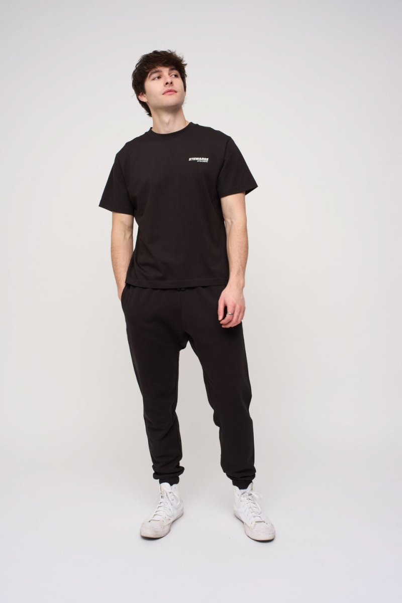 Relaxed Cotton Tee · Sport · Black - STEWARDS - 1005-MET-101-XS