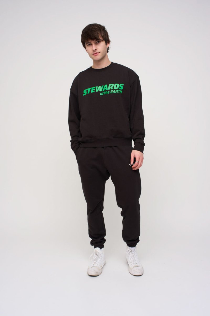 Oversized Sweatshirt · Sport · Black - STEWARDS - 1004-MET-302-LG