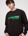 Oversized Sweatshirt · Sport Logo · Black - STEWARDS - 1004-MET-302-LG