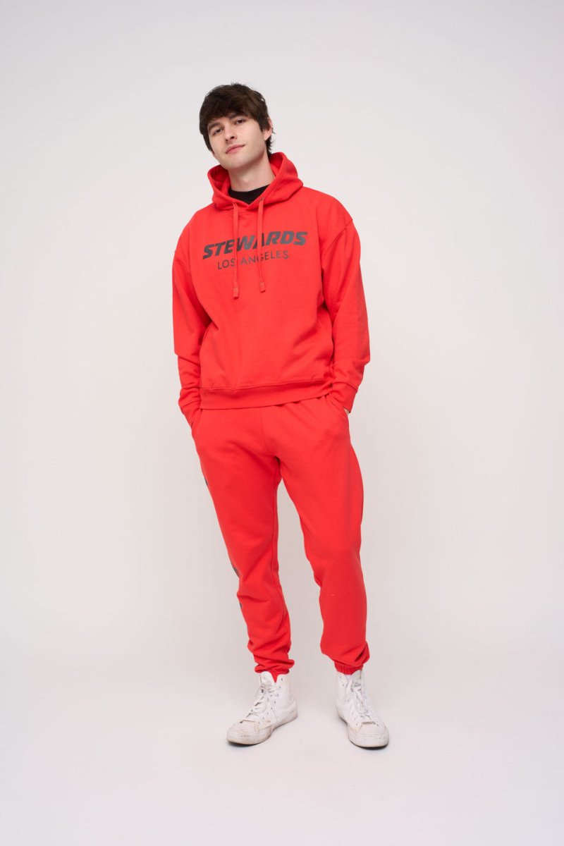 Oversized Hoodie · Stewards LA · Red - STEWARDS - 1001-PRD-212-LG