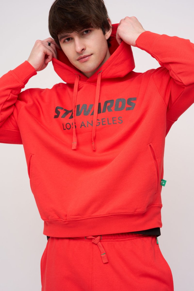 Oversized Hoodie · Stewards LA · Red - STEWARDS - 1001-PRD-212-LG