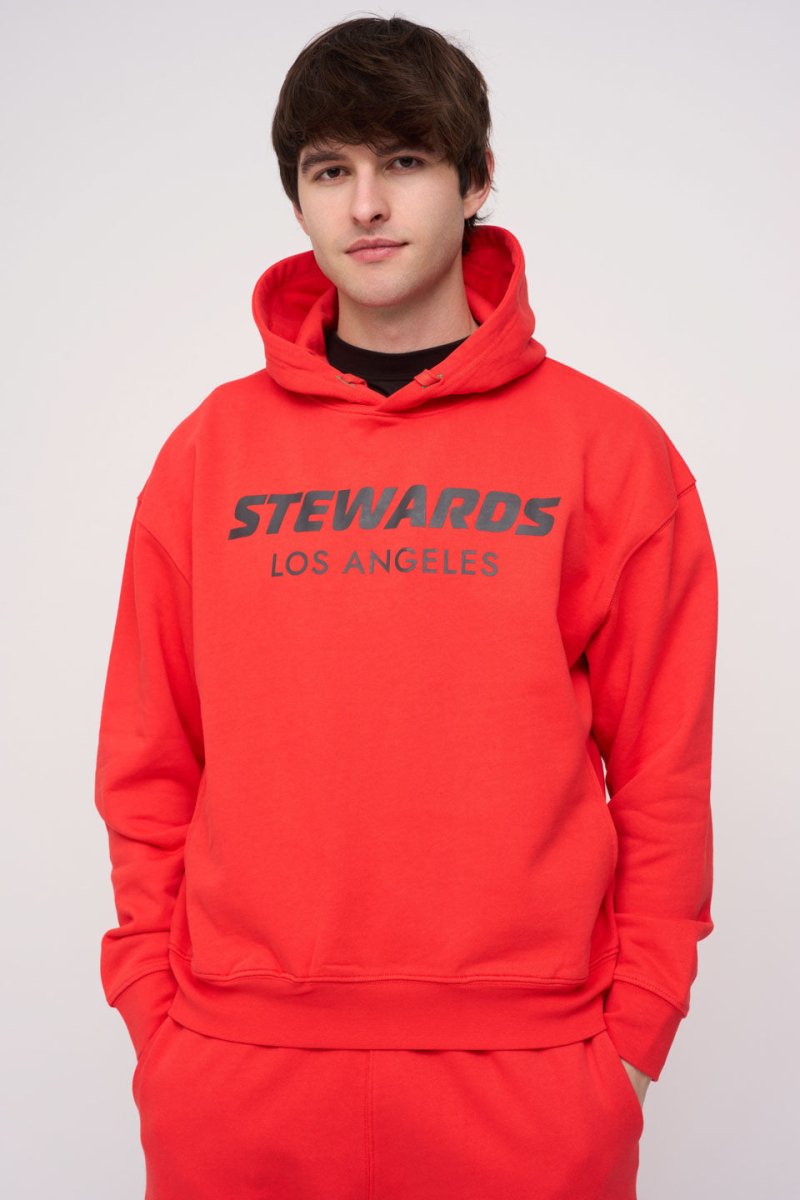Oversized Hoodie · Stewards LA · Red - STEWARDS - 1001-PRD-212-LG