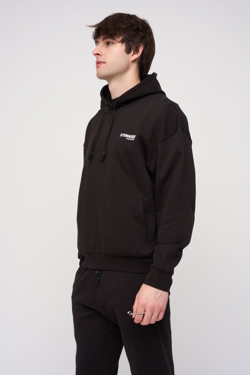 Oversized Hoodie · Sport · Black - STEWARDS - 1001-MET-101-LG