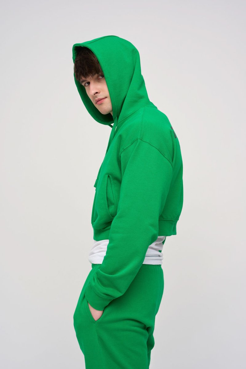 Cropped Hoodie · Stewards LA · Green - STEWARDS - 1009-FGR-212-LG