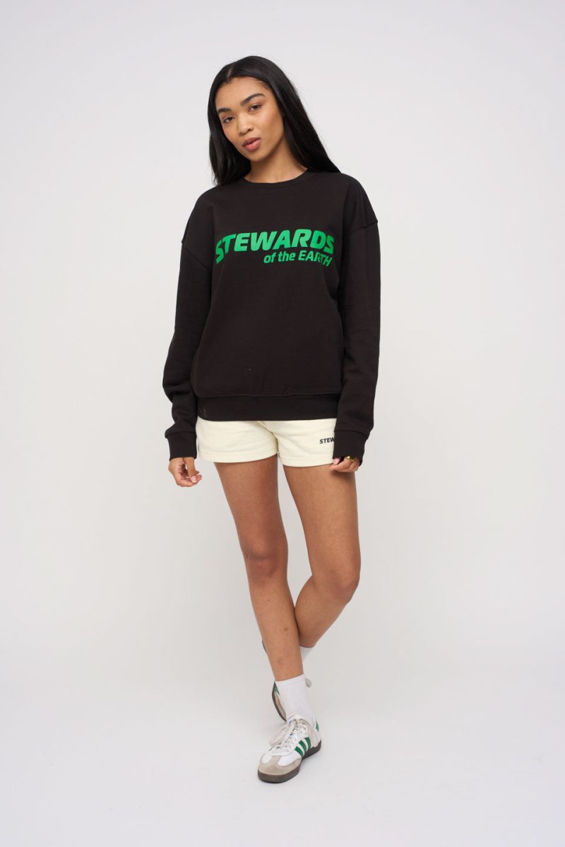Oversized Sweatshirt · Sport · Black - STEWARDS - 1004-MET-302-LG