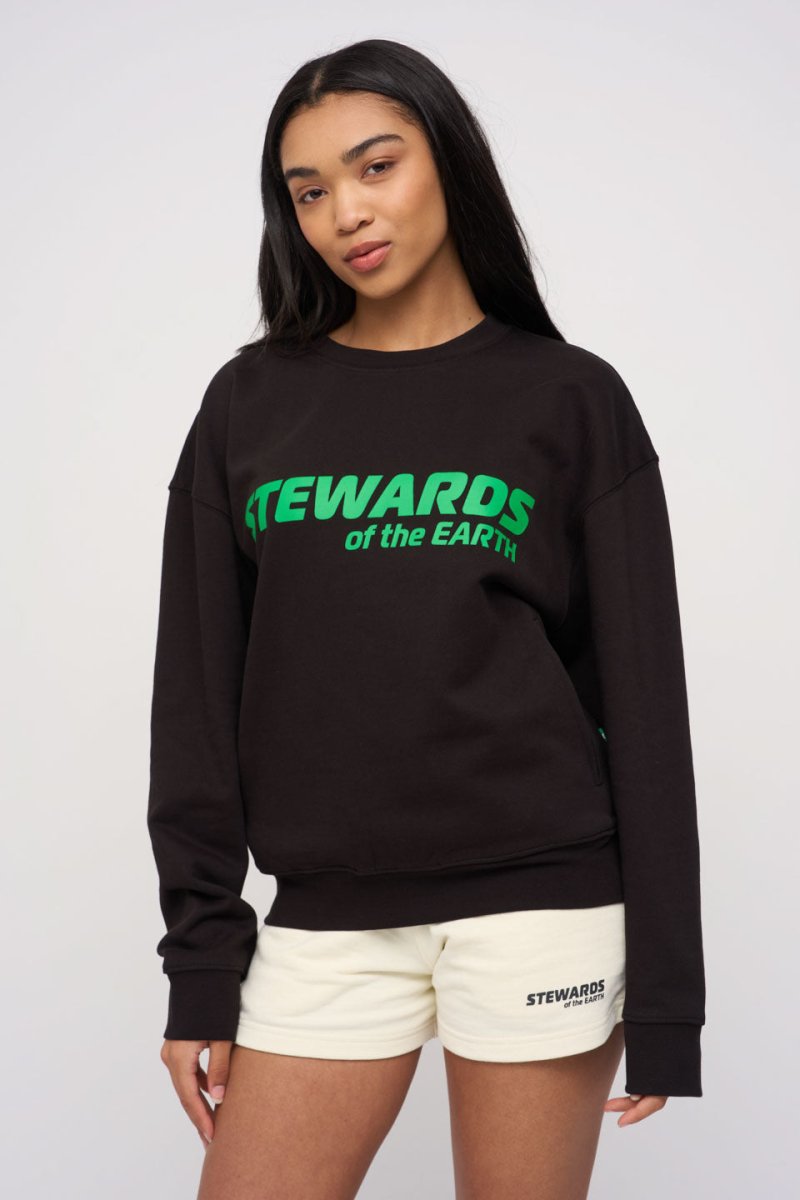 Oversized Sweatshirt · Sport · Black - STEWARDS - 1004-MET-302-LG