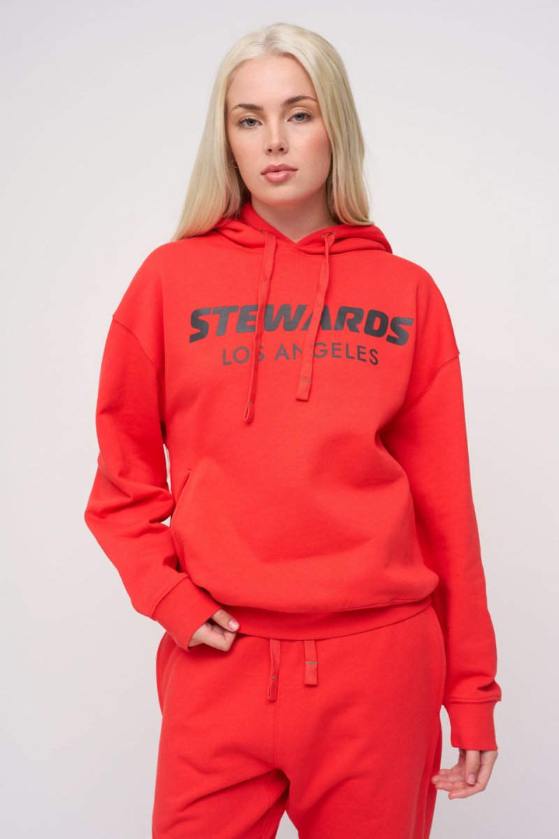 Oversized Hoodie · Stewards LA · Red - STEWARDS - 1001-PRD-212-LG