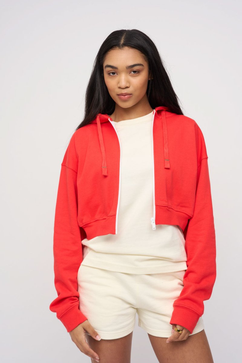 Cropped Zip Hoodie · Sport · Red - STEWARDS - 1018-PRD-102-LG