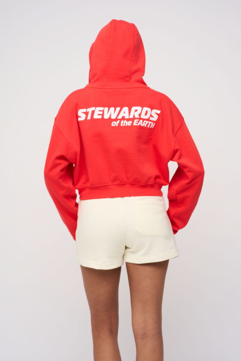 Cropped Zip Hoodie · Sport · Red - STEWARDS - 1018-PRD-102-LG