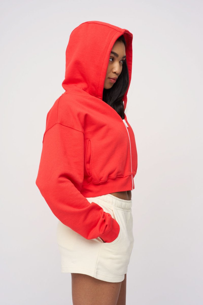 Cropped Zip Hoodie · Sport · Red - STEWARDS - 1018-PRD-102-LG
