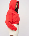 Cropped Zip Hoodie · Sport · Red - STEWARDS - 1018-PRD-102-LG