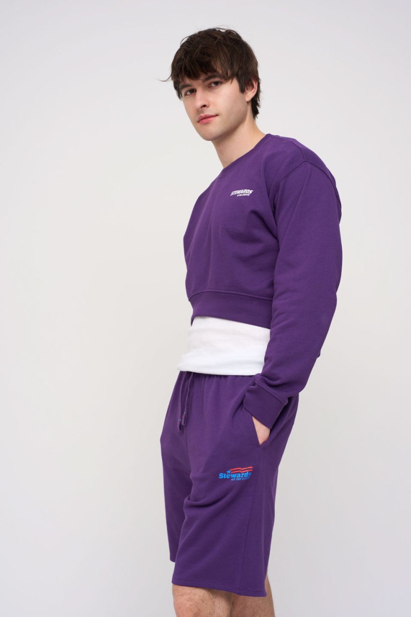 Cropped Sweatshirt · Sport · Purple - STEWARDS - 1022-ACA-101-LG