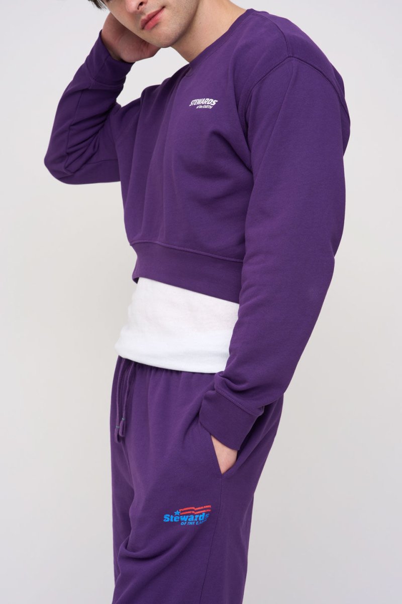 Cropped Sweatshirt · Sport · Purple - STEWARDS - 1022-ACA-101-LG