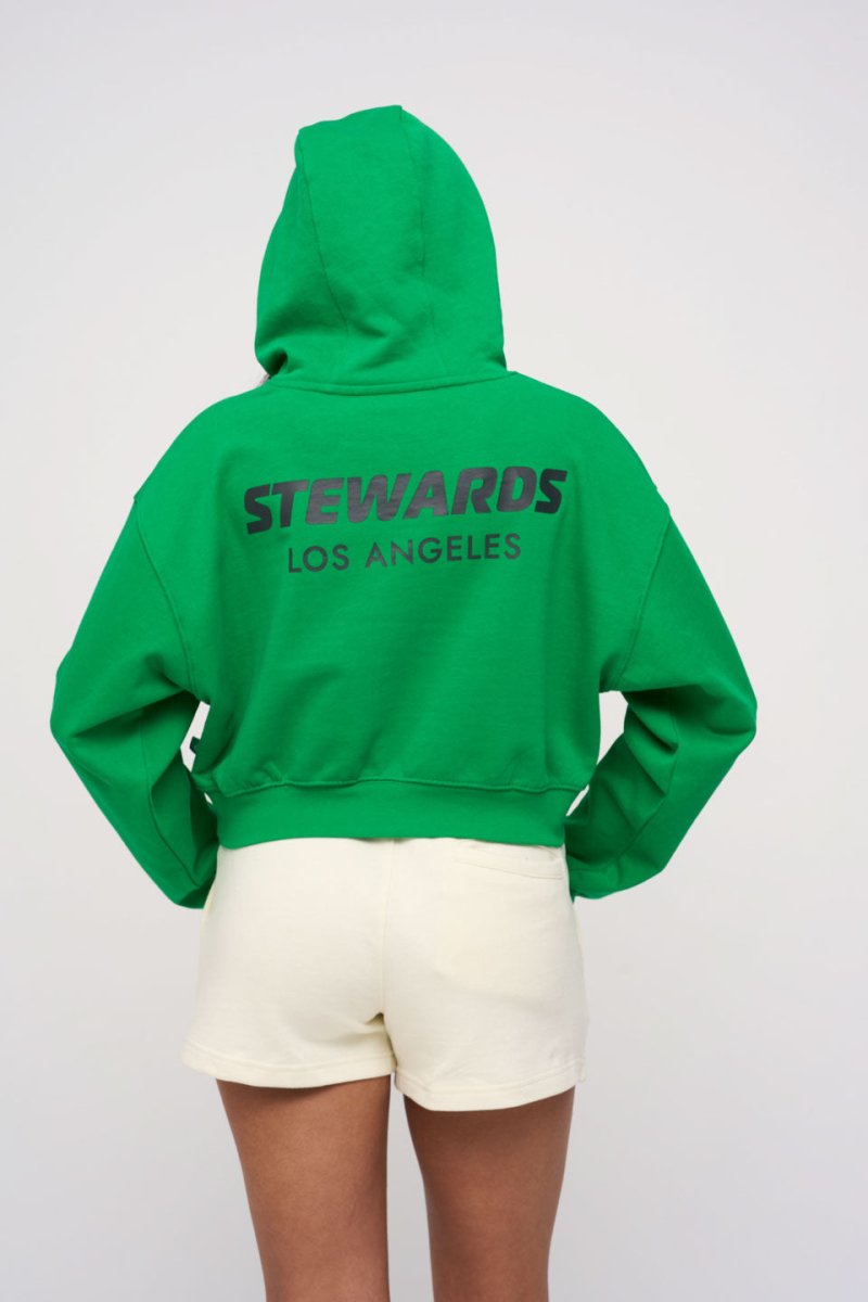 Cropped Hoodie · Stewards LA · Green - STEWARDS - 1009-FGR-212-LG