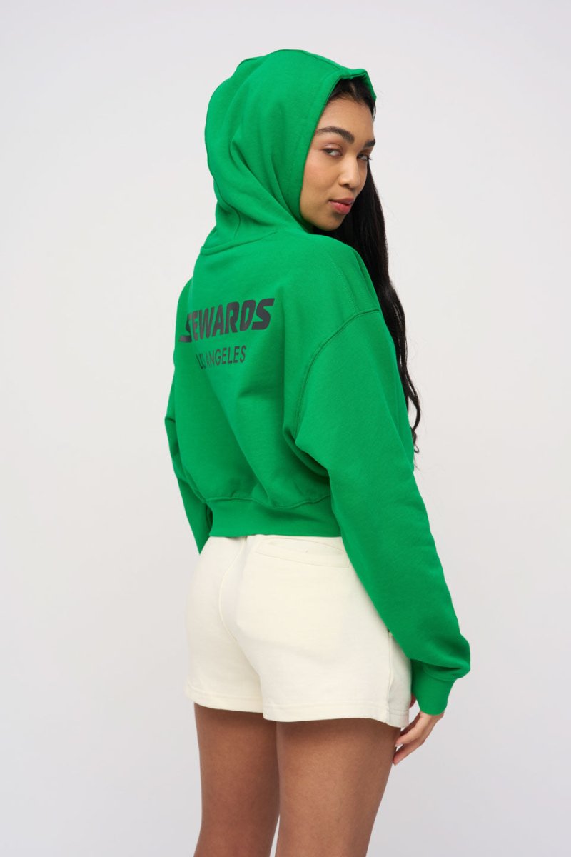 Cropped Hoodie · Stewards LA · Green - STEWARDS - 1009-FGR-212-LG