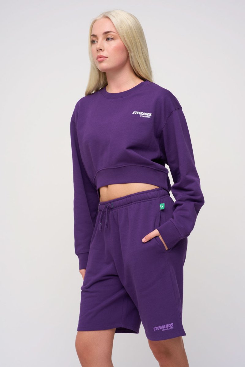 Cropped Sweatshirt · Sport · Purple - STEWARDS - 1022-ACA-101-LG