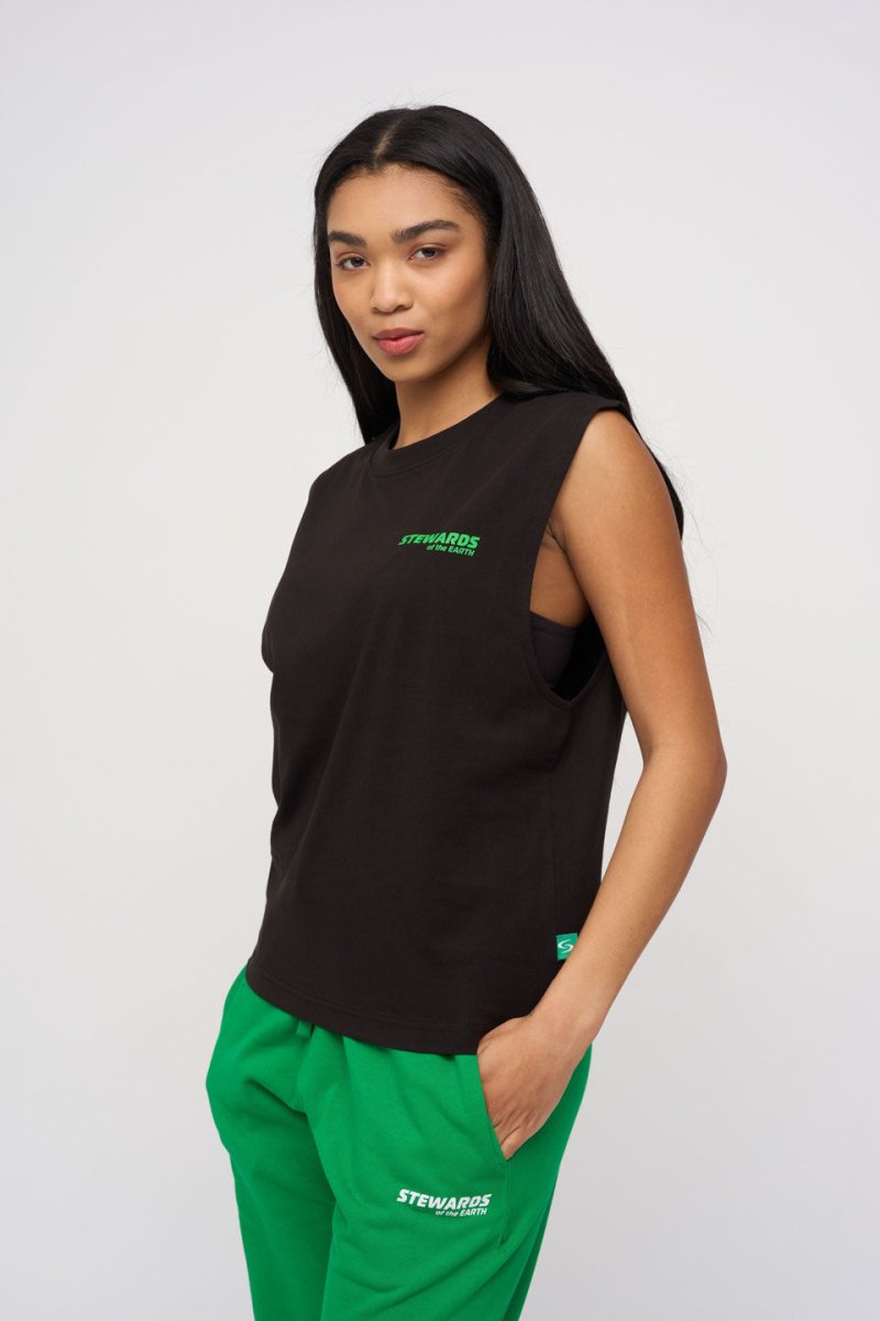 Sleeveless Tee · Sport · Black - STEWARDS - 1008-MET-301-LG