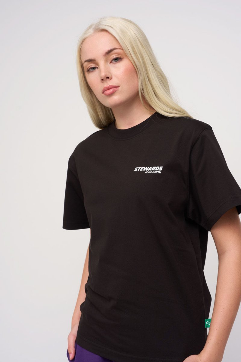 Relaxed Cotton Tee · Sport · Black - STEWARDS - 1005-MET-101-XS