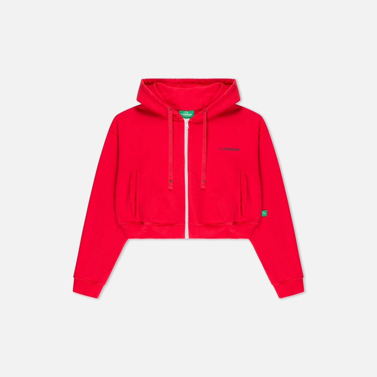 Cropped Zip Hoodie · Orbit · Red - STEWARDS - 1018-PRD-204-XS