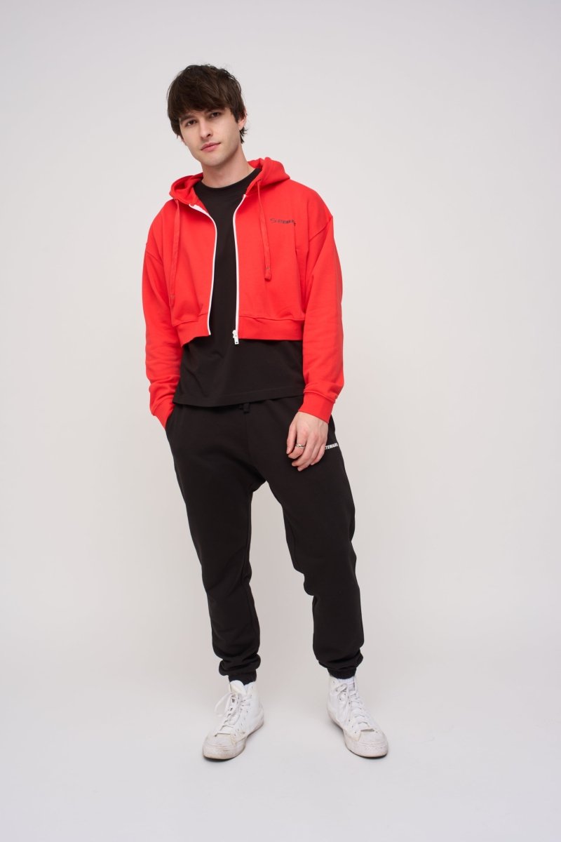 Cropped Zip Hoodie · Orbit · Red - STEWARDS - 1018-PRD-204-XS