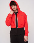 Cropped Zip Hoodie · Orbit · Red - STEWARDS - 1018-PRD-204-XS