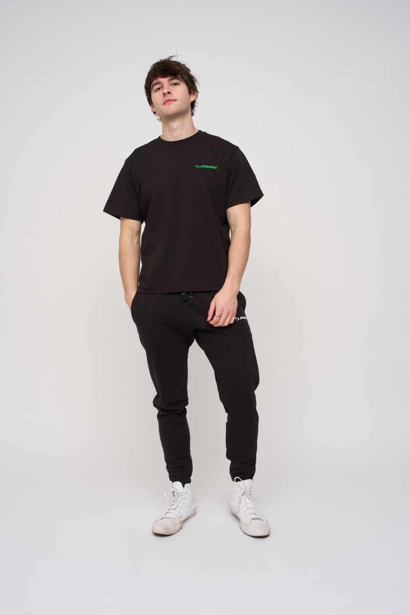 Relaxed Cotton Tee · Orbit · Black - STEWARDS - 1005-MET-304-XS