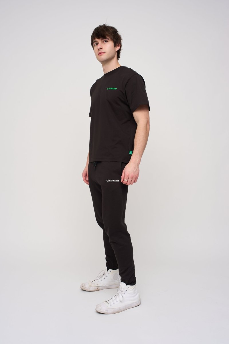 Relaxed Cotton Tee · Orbit · Black - STEWARDS - 1005-MET-304-XS