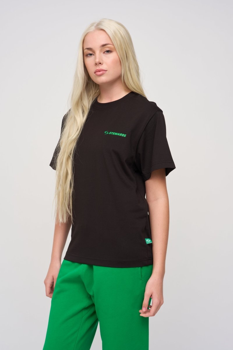 Relaxed Cotton Tee · Orbit · Black - STEWARDS - 1005-MET-304-XS