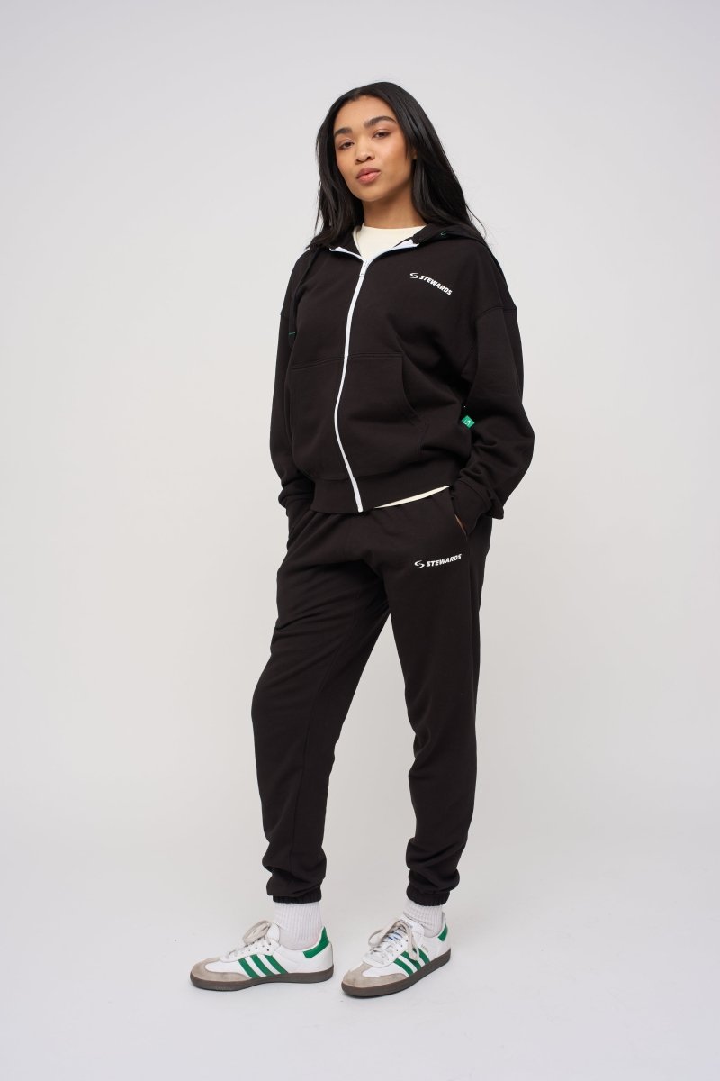 Oversized Zip Hoodie · Orbit · Black - STEWARDS - 1003-MET-104-XS