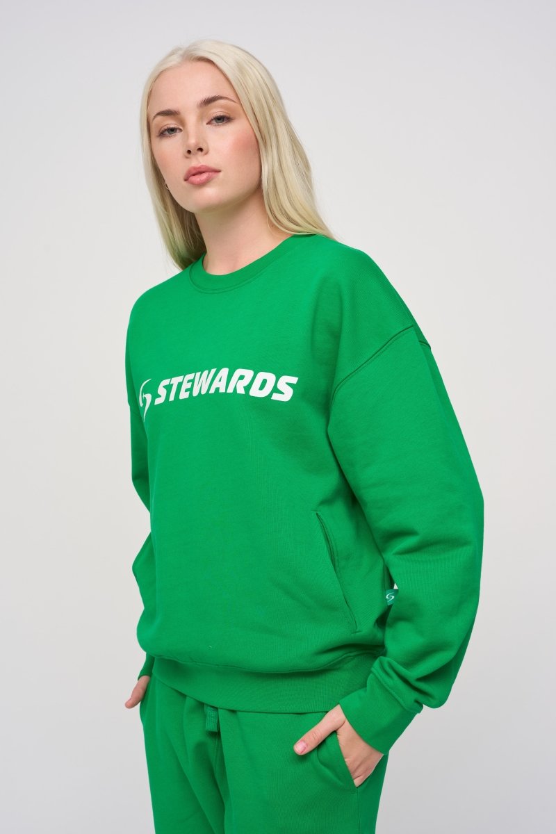 Oversized Sweatshirt · Orbit · Green - STEWARDS - 1004-FGR-106-XS