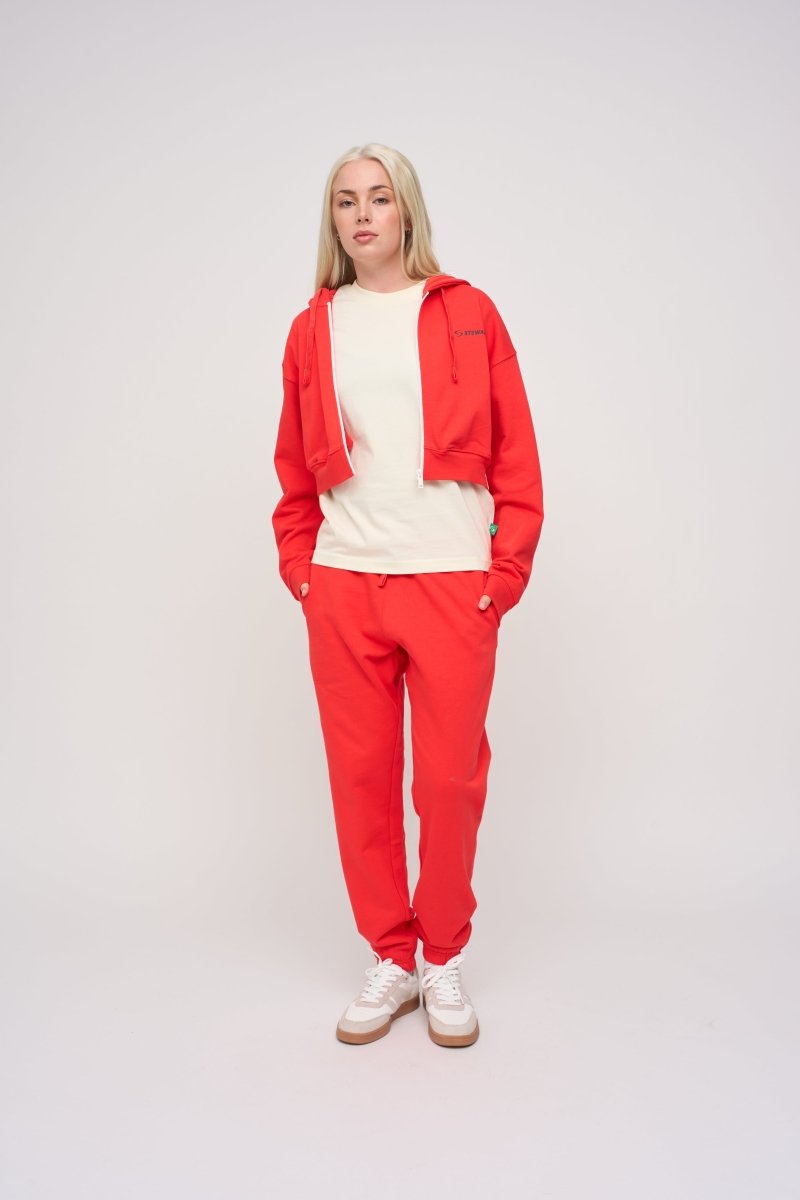 Cropped Zip Hoodie · Orbit · Red - STEWARDS - 1018-PRD-204-XS